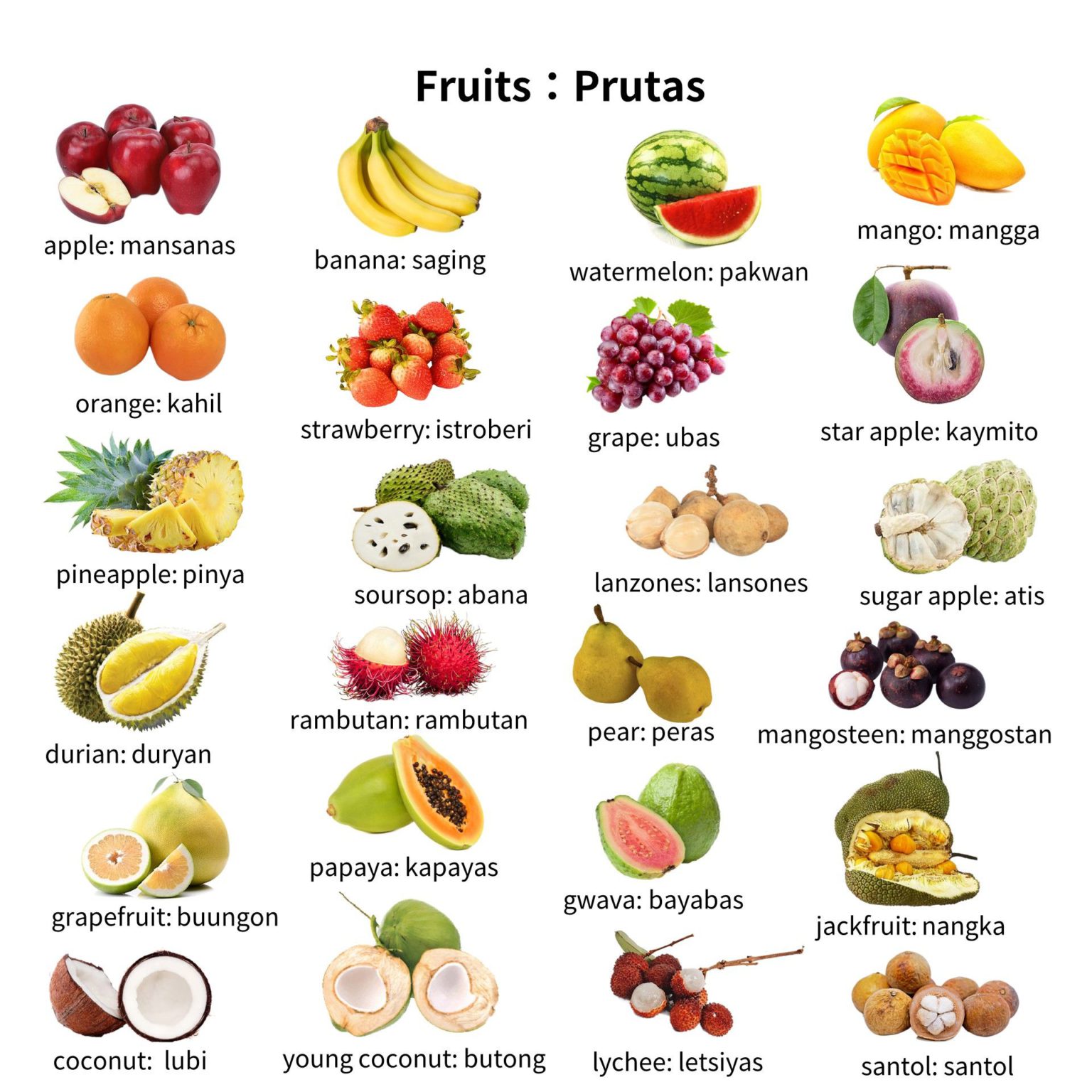 24 Popular Fruits Vocabulary in Bisaya (Cebuano) | サムライビサヤ